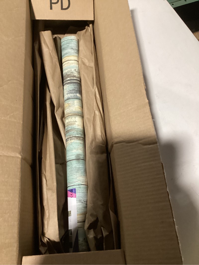 Condition photo showing New/Like New for Arthome 23.6x200''Rustic Wood Contact Paper Peel and Stick Self-Adhesive Wallpaper,Decorative Vinyl Film for Furniture Countertop,Easy to Clean Removable Distressed Plank Grain Vintage Wall Covering Blue Wood 23.6" x 200"