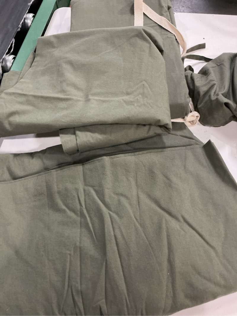 Condition photo showing Good Condition for quince, organic cotton  brushed sheet set /king/dusty olive
