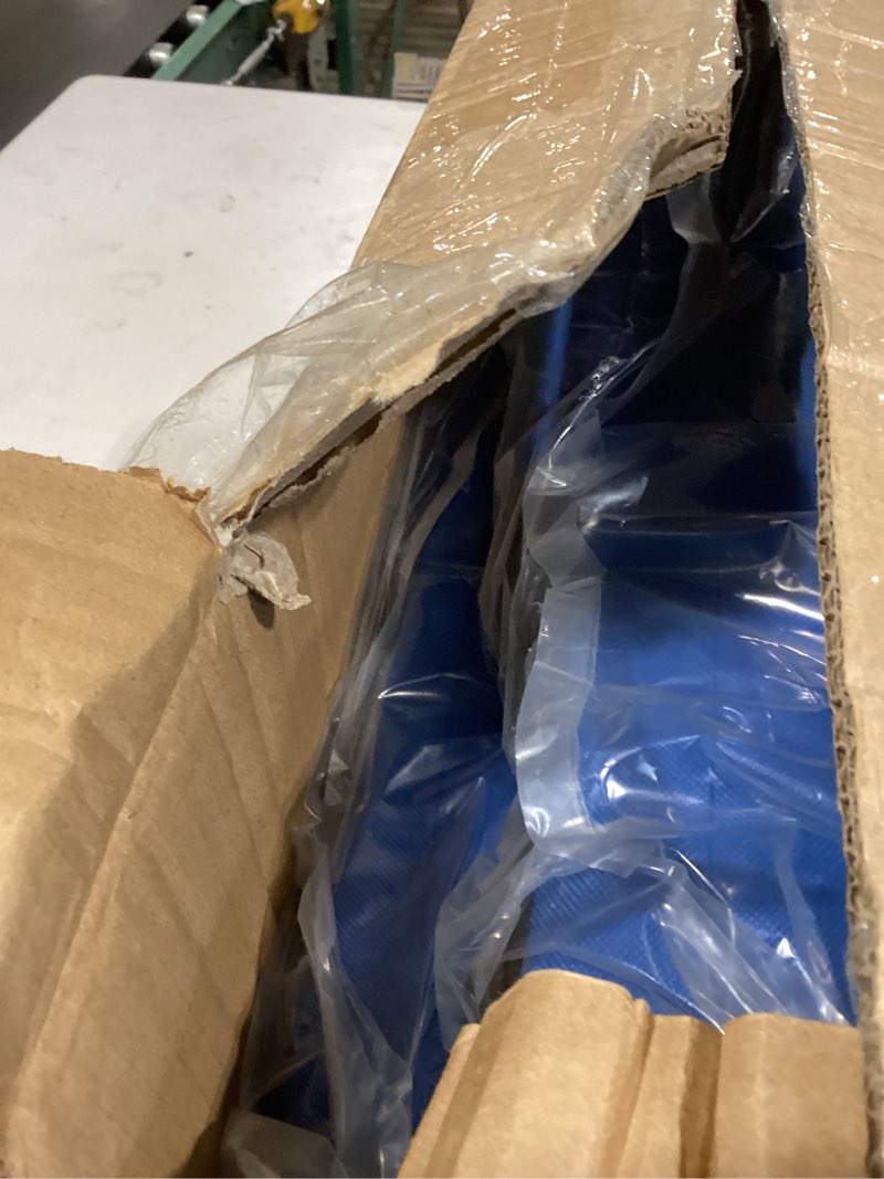 Condition photo showing New/Like New for let's camp folding stadium seat bleacher chair with cup holder, mesh bag and hide hooks, portable stadium chair with back and cushion blue - 2 pcs