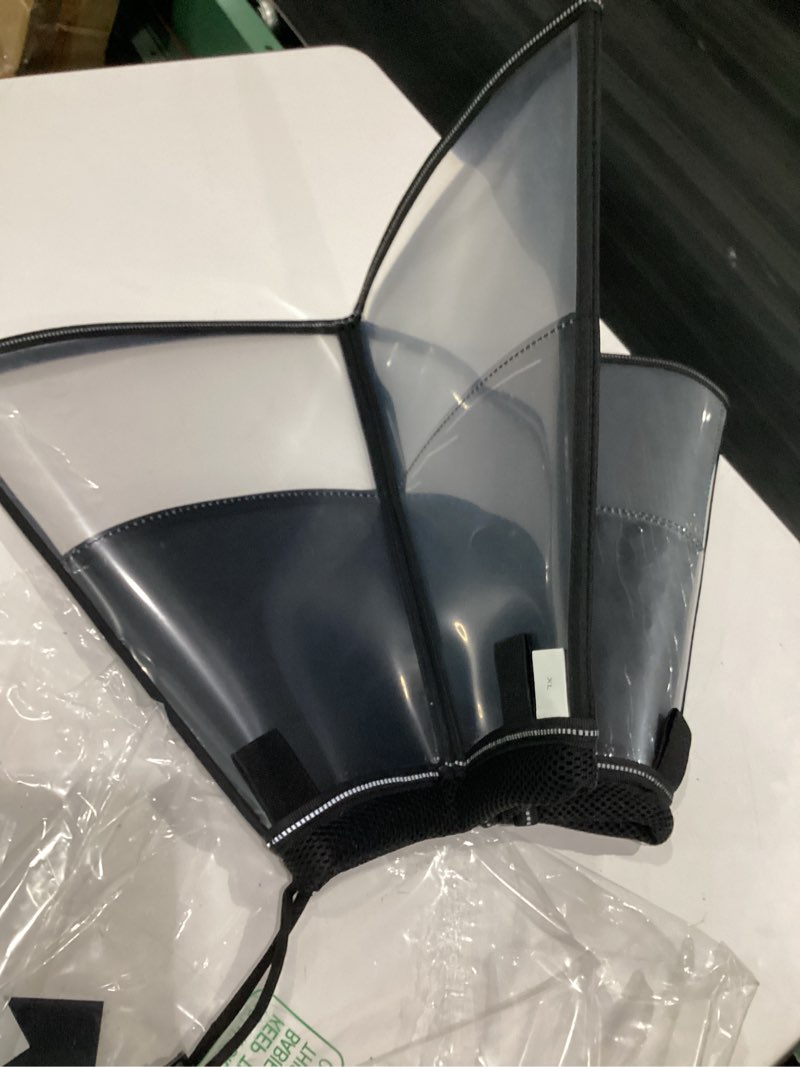 Condition photo showing New/Like New for soft dog cone, stop licking deep pet recovery collar after surgery for extra large dogs, clear plastic breathable elizabethan head neck circle, adjustable comfortable cones 30cm long (xl black) black xl(neck:18.25-23.25")