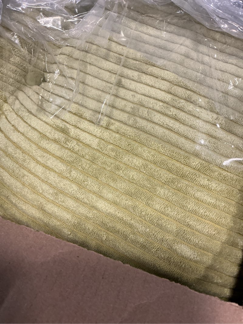 Condition photo showing Good Condition for higogogo papasan chair cushion with corduroy cover (without chair), 48 x 48 inch supportive cushion, overstuffed chair cushion,green