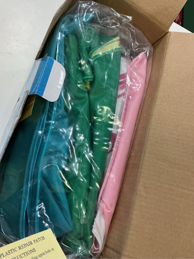 Condition photo showing New/Like New for pool floats, 3p/4pack inflatable pool floats adult pool chairs, u-shaped pool float lounger with comfortable headrest cup holders handles, portable pool floaties for adults kids beach pool lake blue, green, pink