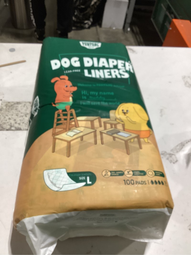 Condition photo showing New/Like New for pawpang disposable dog diaper liners booster pads for male & female dogs, 100ct, 5 sizes options, doggie diaper inserts fit most types of dog diapers - pet belly bands & male wraps (large(100ct)) standard pack large (100 pads)