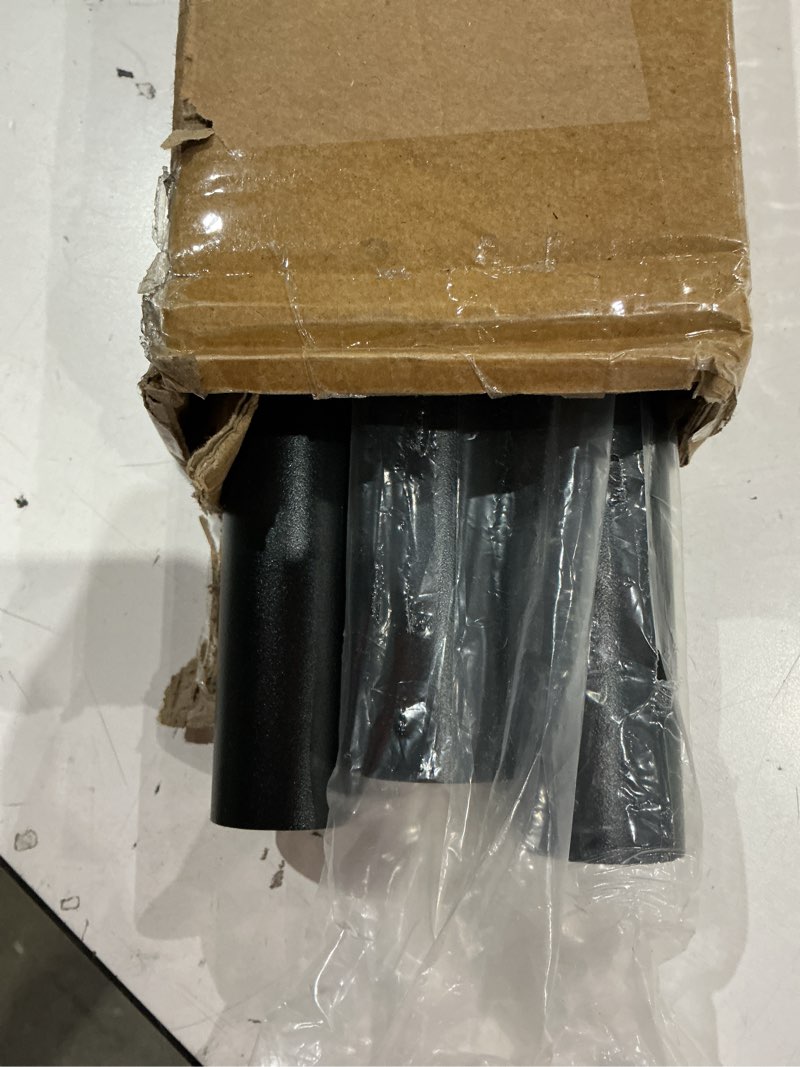 Condition photo showing As Is for tension curtain rod 51-126 inch, long curtain rod no drilling for window or bathroom, outdoor curtain rods for patio tension rods, easy to install, never rust, rod diameter 1.26 inches - black black 51''-126''