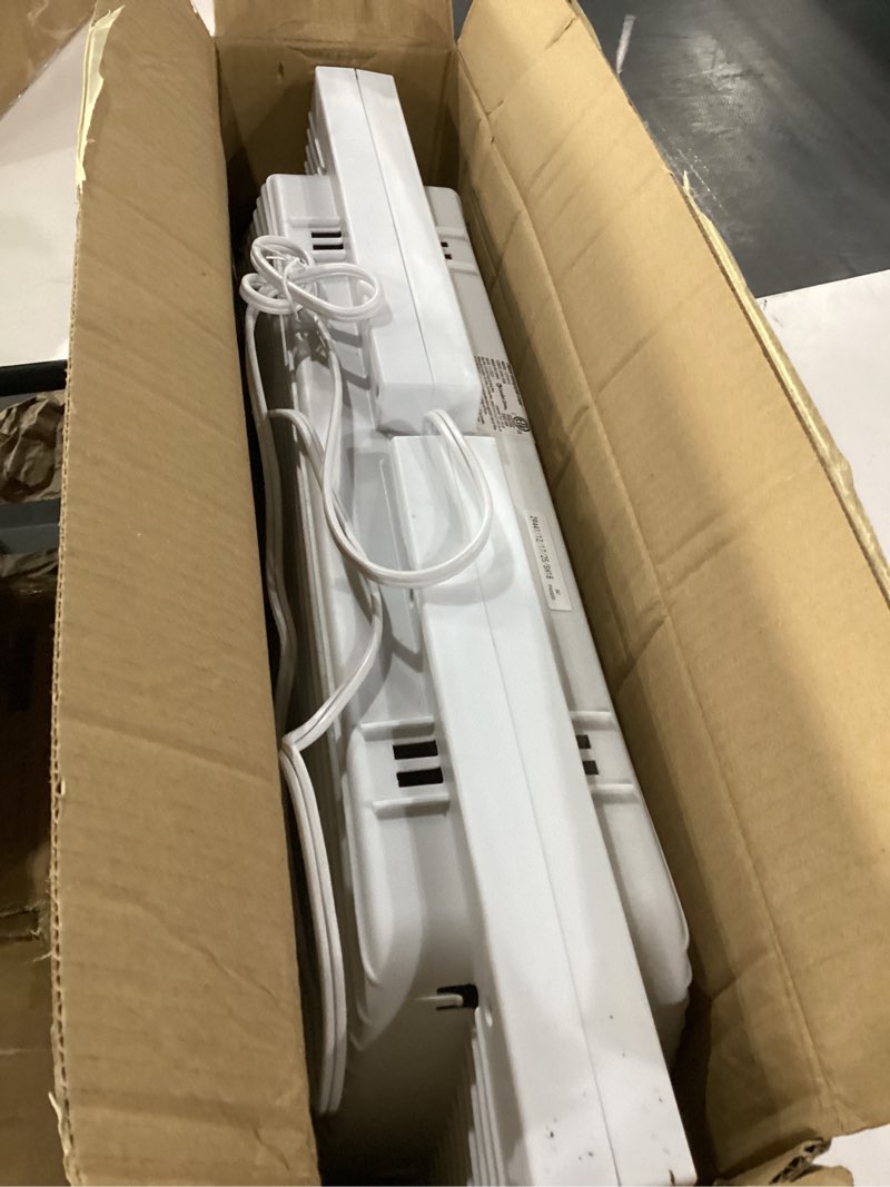 Condition photo showing As Is for (not tested)comfort zone twin window fan with reversible airflow control, 9 inch, auto-locking expanders, 2 speed fan, dual fan, exhaust, airflow 9.84 ft/sec, ideal for home, kitchen, bedroom & office, cz319wt white 9\"