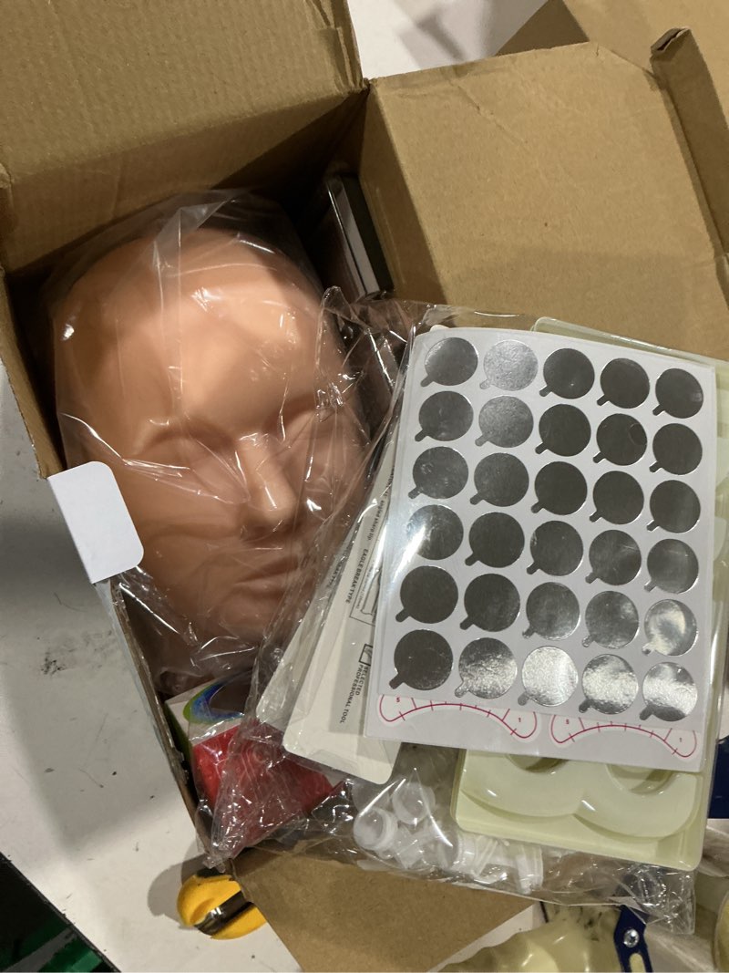 Condition photo showing Good Condition for eyelash kit for lash extension, lash tech supplies with mannequin practice head, lash cluster, lash extension glue, eyelash remover, fan, tweezers, lash training tools set for beginners at home lashes kit-2