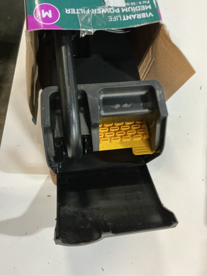 Condition photo showing As Is for vibrant life medium power filter with cartridge for 5-10 gal fish aquariums