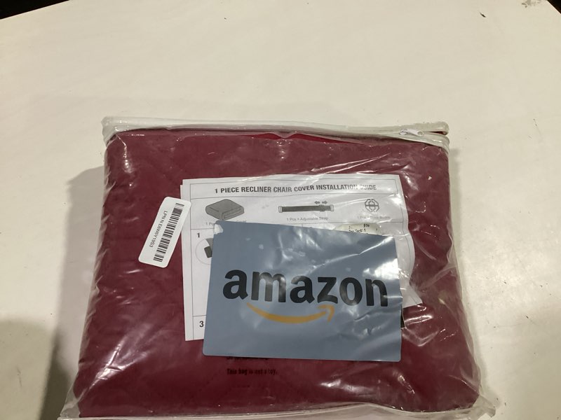 Condition photo showing Good Condition for vansofy 100% waterproof recliner chair covers, recliner cover non-slip dog chair cover furniture protector washable slipcover with pocket, elastic straps for pets, dogs(burgundy, 22") burgundy 22"