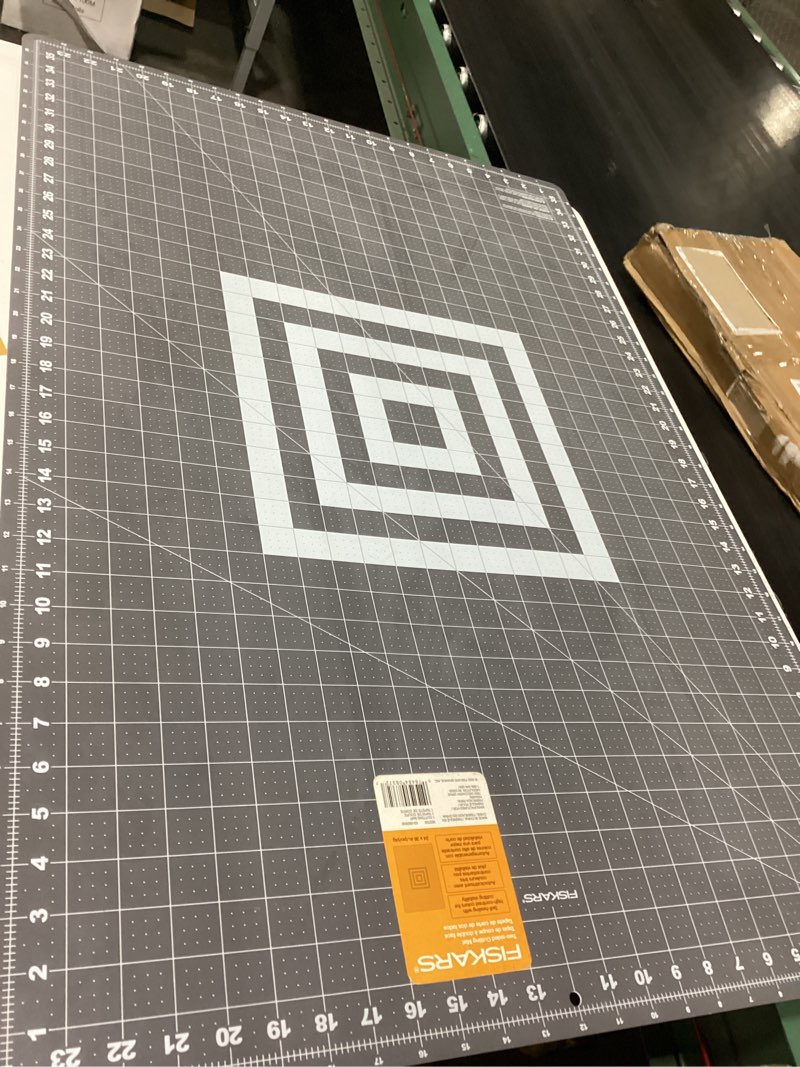 Condition photo showing Good Condition for fiskars 24" x 36" self healing cutting mat, extra large double-sided grid | quilting, sewing & craft cutting board, with 30 45 60 degree bias lines for fabric paper and diy projects gray 24"l x 36"w