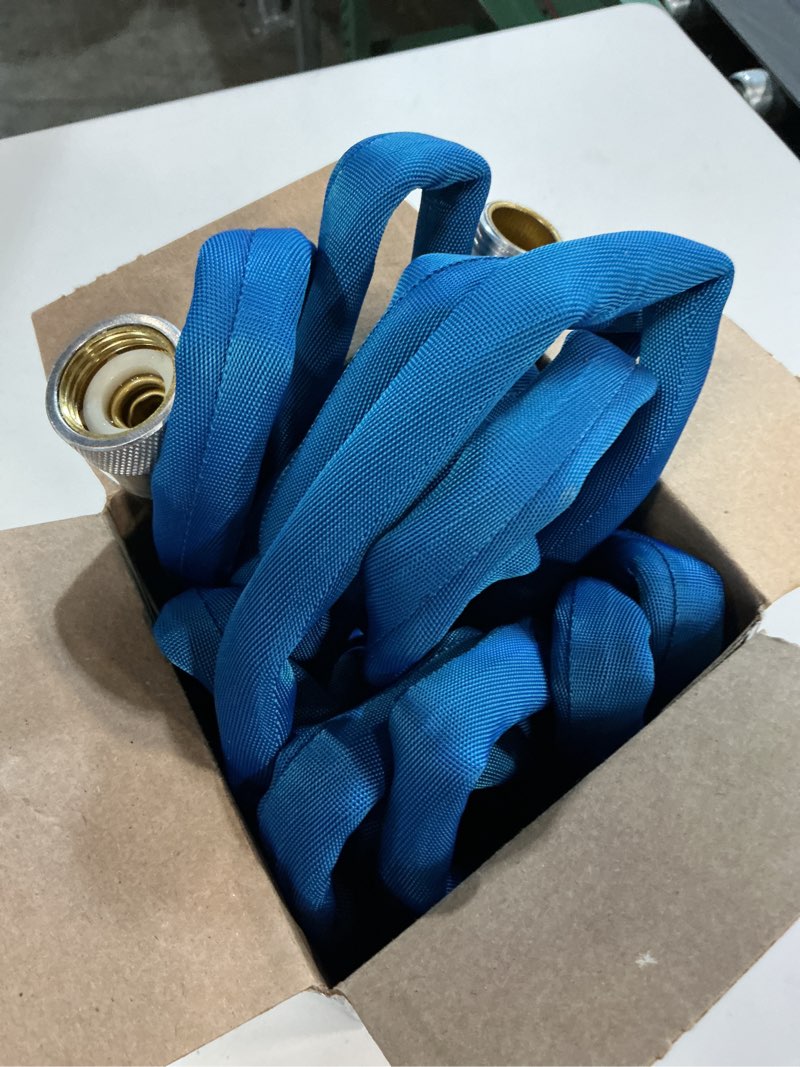Condition photo showing As Is for project source project source lightweight 1/2-in x 30-ft premium -duty kink free woven blue coiled hose