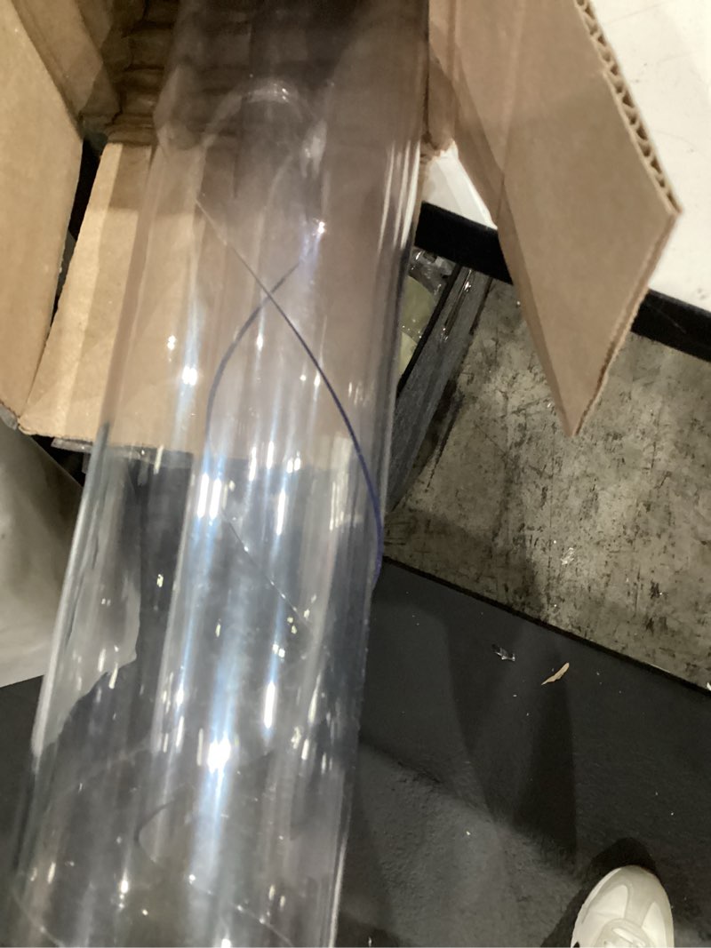 Condition photo showing Good Condition for clear round table cover protector 42 inch, 1.5mm transparent plastic table protector waterproof, anti-scratch clear desk mat for office desktop dresser dining table, fda compliant clear 1.5mm round 42'' x 42''