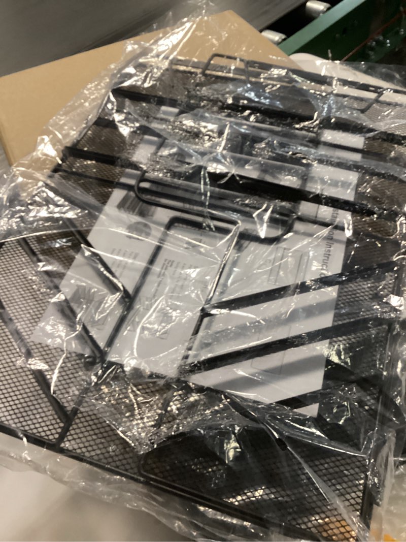 Condition photo showing New/Like New for Mind Reader 4-Piece Stackable Paper Tray Desktop Organizer, 11-1/2”H x 9-3/4”W x 13-1/4”D, Black