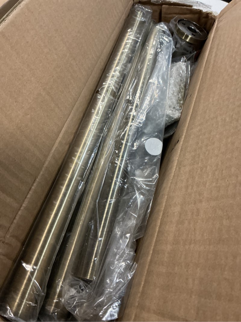 Condition photo showing Good Condition for antique bronze wrap around curtain rod, 1 inch diameter, 28 to 150 inch, adjustable blackout curtain rod with zinc alloy double-deck finials and aluminum center brackets 28-150" antique bronze