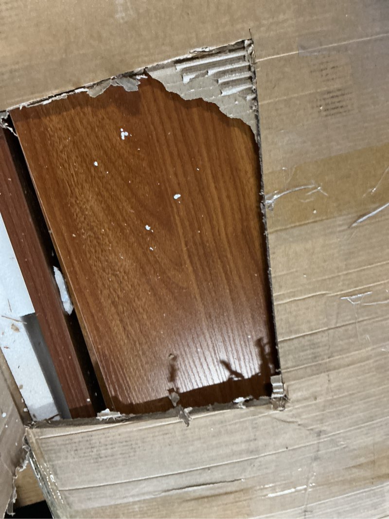 Condition photo showing As Is for Fluted Dresser for Bedroom with 9 Drawers, 63" Modern Chest of Drawers, Dresser TV Stand, Wood Drawer Organizer for Living Room, Hallway, Chestnut Chestnut 15.8"D x 63"W x 31.7"H (9 Drawers)