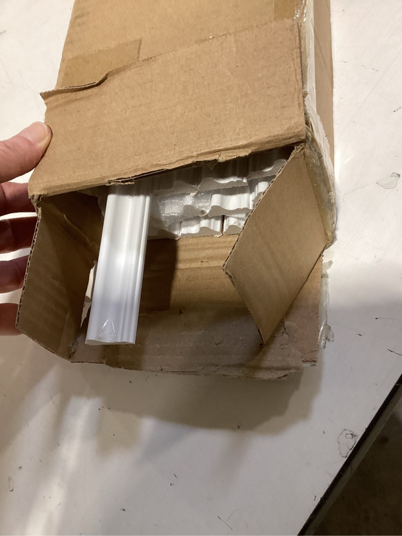 Condition photo showing Good Condition for 3 set pre-cut wall molding peel and stick wall panels 3d self adhesive baseboard molding trim for interior decor living room bedroom accent(54 x 24 in,white) 54 x 24 in white
