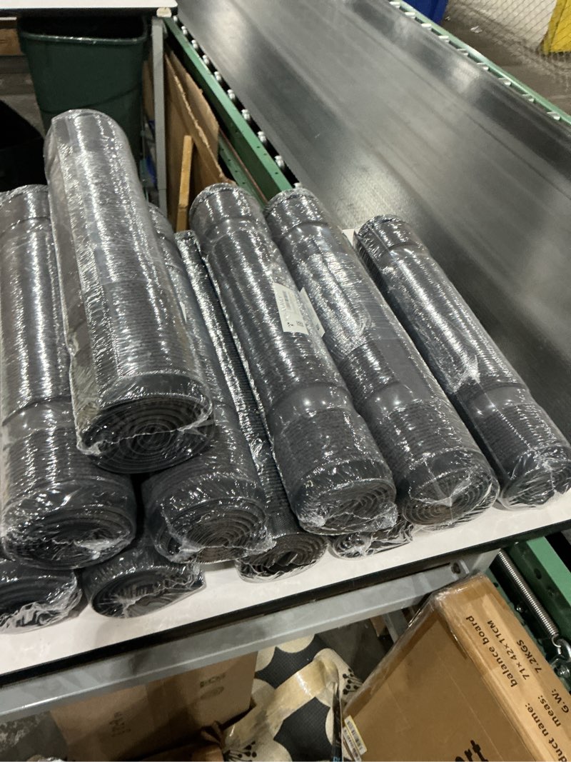 Condition photo showing New/Like New for OLANLY Front Door Mat Indoor Outdoor Entrance, Waterproof All-Season, All-Weather Doormat, Sturdy Natural Rubber, Fade Resistant, Low Profile, Easy Clean Patio Porch Entryway Mat, 59x23, Light Grey Light Grey Classic Border Rectangular 59" x 23"