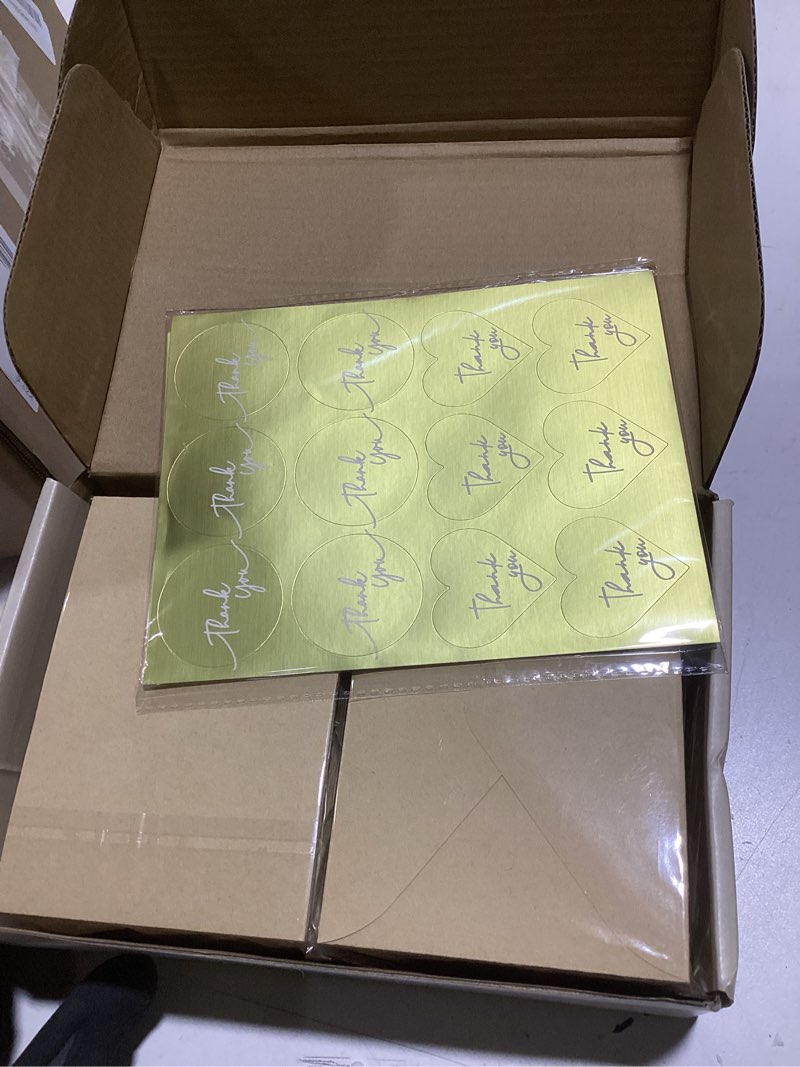 Condition photo showing Good Condition for winoo design 100 pk luxurious gold thank you cards with envelopes bulk - 5x3.5 inches wedding thank you notes baby shower greenery bridal shower small business (white)