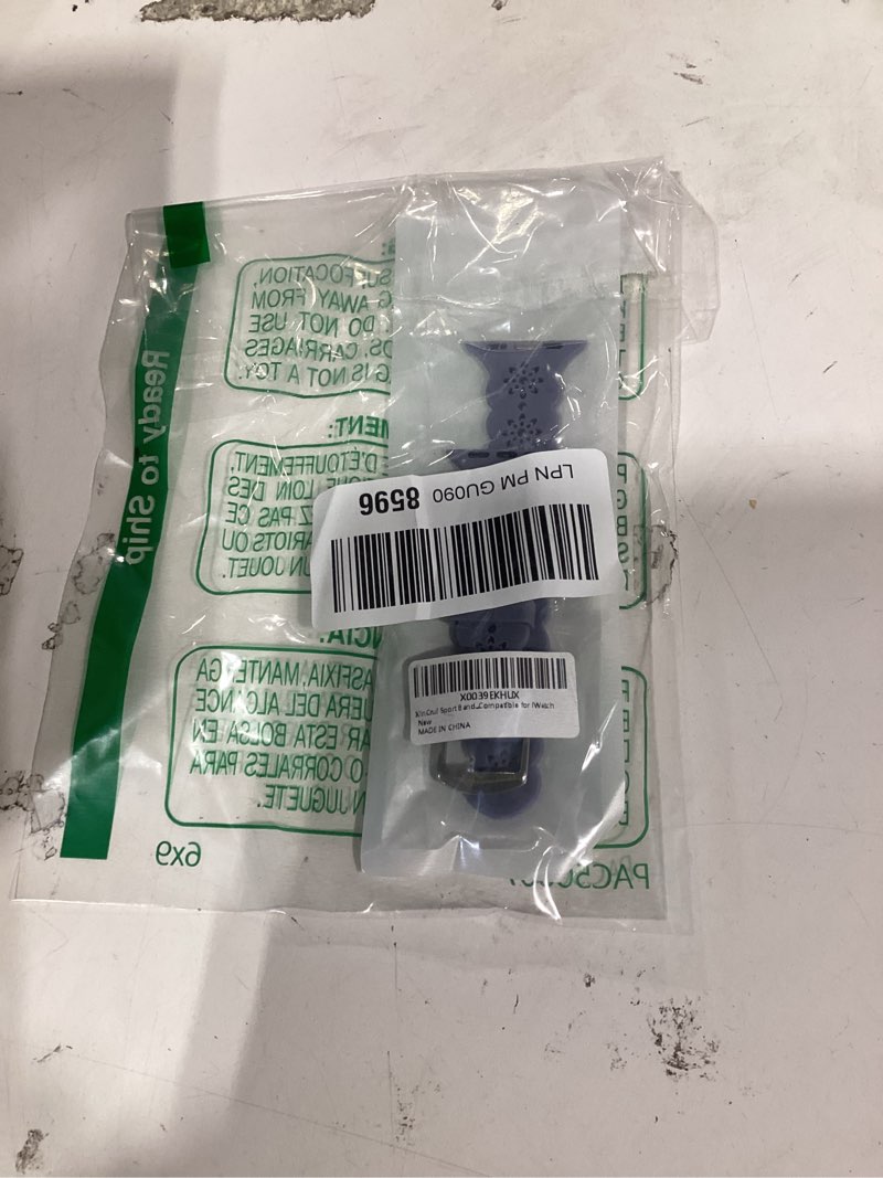 Condition photo showing New/Like New for floral silicone band compatible with apple watch bands 38mm 40mm 42mm 44mm 41mm 45mm 49mm women men, design wristbands soft breathable watch bands for iwatch ultra/2/3 se/3 series 11/10/9/8/7/6/5/4/3/2/1 lavender gray 38mm/40mm/41mm/(42mm series 11 10)