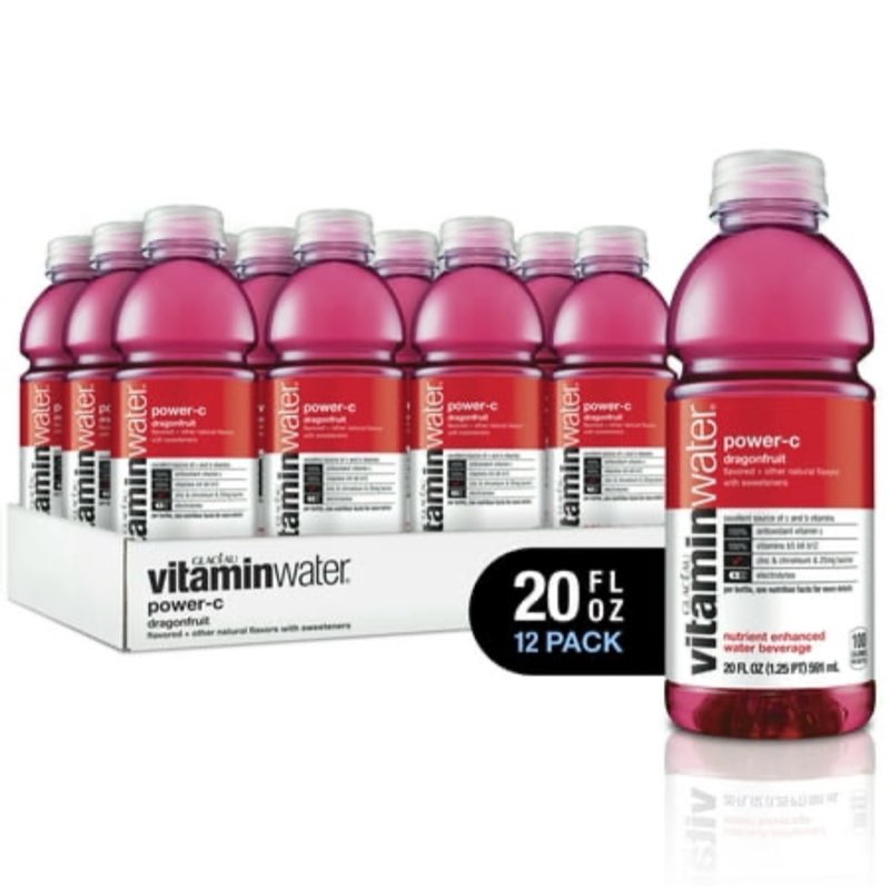 (best before 01 / dec / 2025 ) vitaminwater power-c electrolyte enhanced water w/ vitamins  dragonfruit drinks  20 fl oz  12 pack