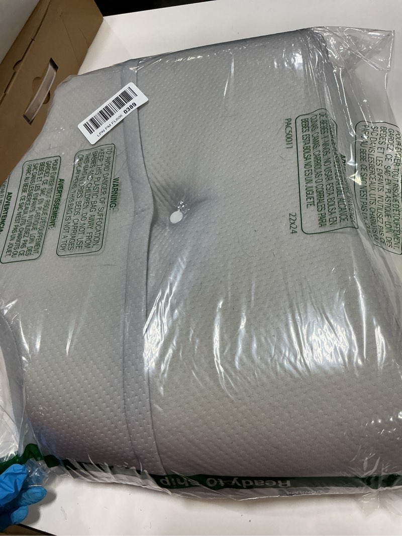 Condition photo showing As Is for Memory Foam Pillows, Cervical Pillow for Neck and Shoulder Pain Relief, Ergonomic Contour Bed Pillow, Soft for Side Sleep Stomach Sleeping and Back Sleeper Queen Size-24.8''Lx14.96''Wx5.78''H Grey