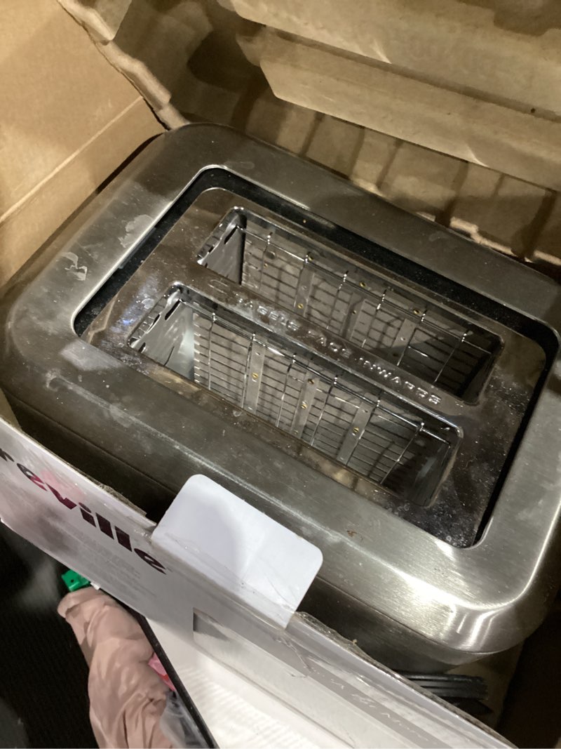 Condition photo showing As Is for breville bta720xl bit more toaster, 2 slice, brushed stainless steel