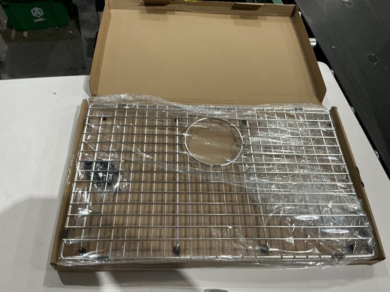 Condition photo showing As Is for serene valley sink bottom grid 23" x 14-1/2", rear drain with corner radius 3/8", sink protector svh2315r