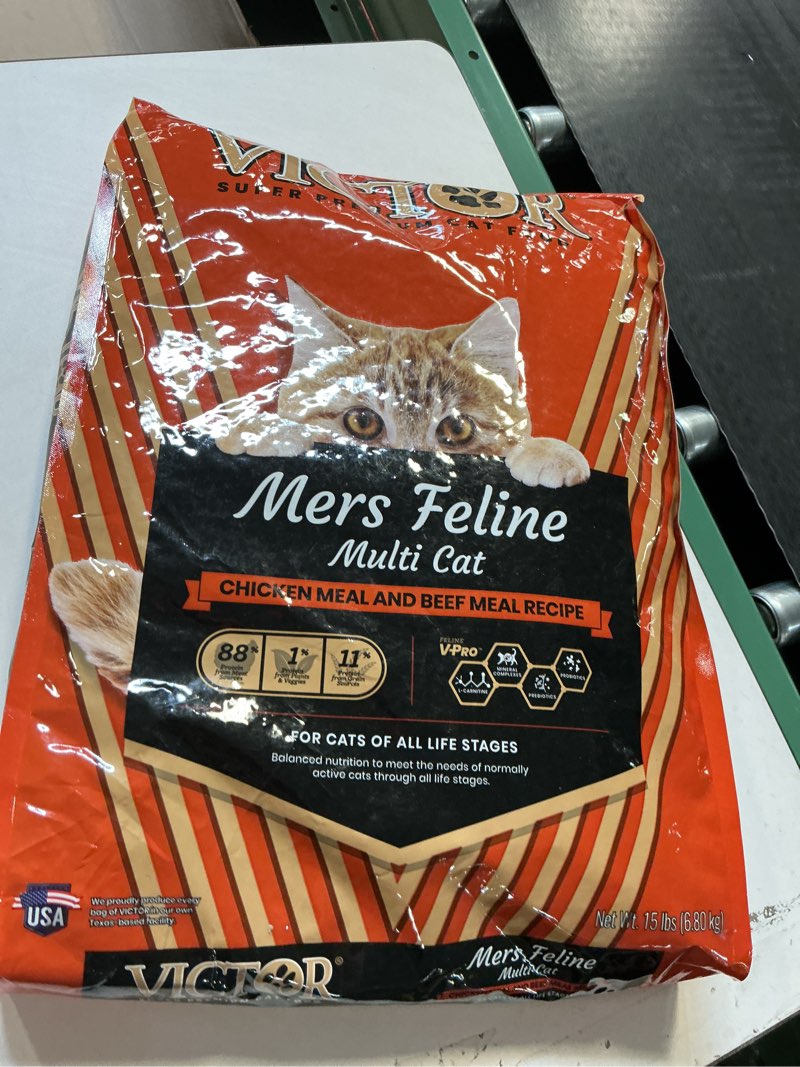 (Best by 08/27/25) Victor Multi-Pro Mers Classic Dry Cat Food  15 lb