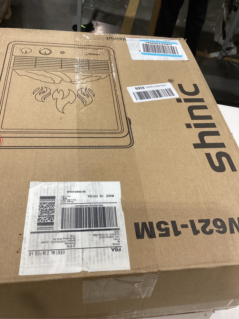 Condition photo showing Good Condition for Shinic Electric Fireplace Heaters for Indoor Use,1500W Space Heater with Crackling Sound & 3D Realistic Flame, Safety Protection, Portable Fireplace Heater for Home Office Christmas Decoration, Oak Oak 11.8" x 5.9"× 14.6"