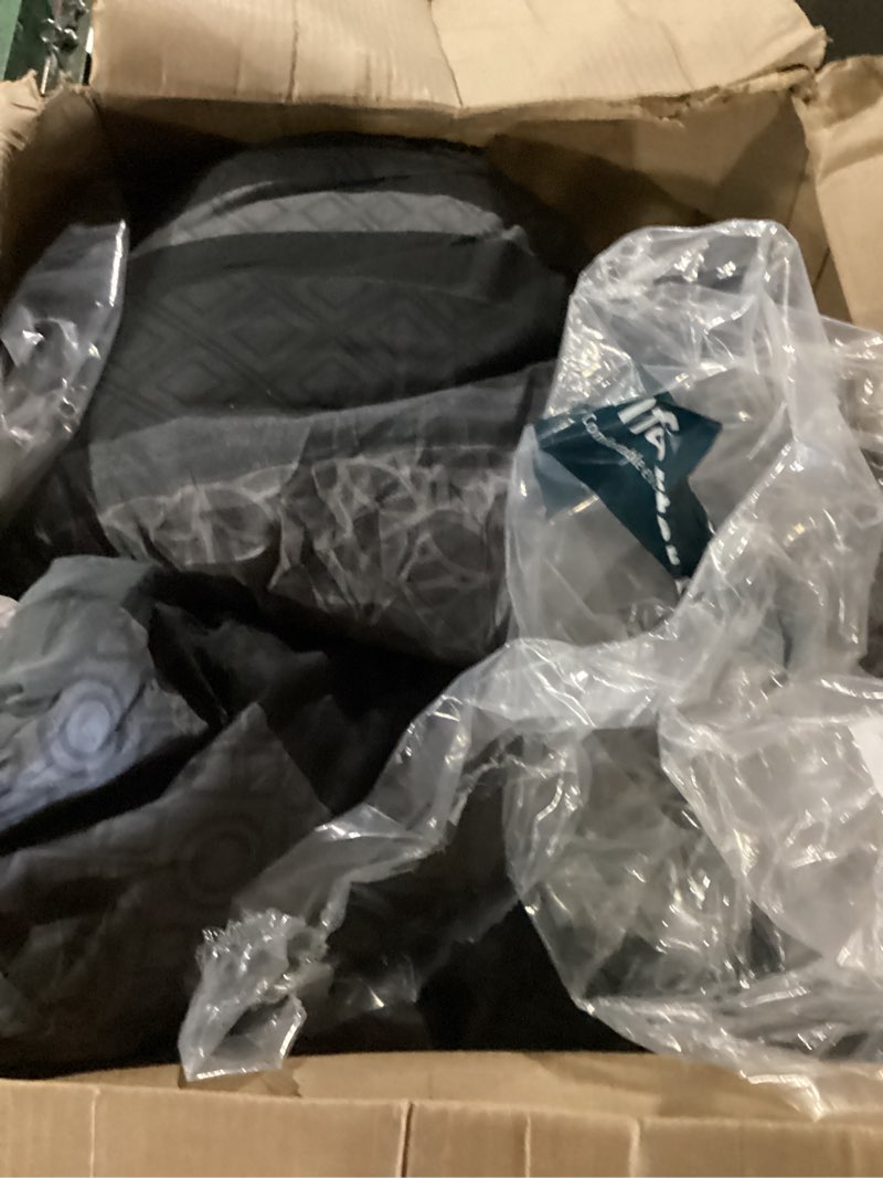 Condition photo showing Good Condition for WONGS BEDDING 7 Pieces Comforter Set King Size,Damask Texture Design Bed in a Bag Bedding Sets,Brown Soft Lightweight Microfiber Bedding Set for All Season Dark Brown King