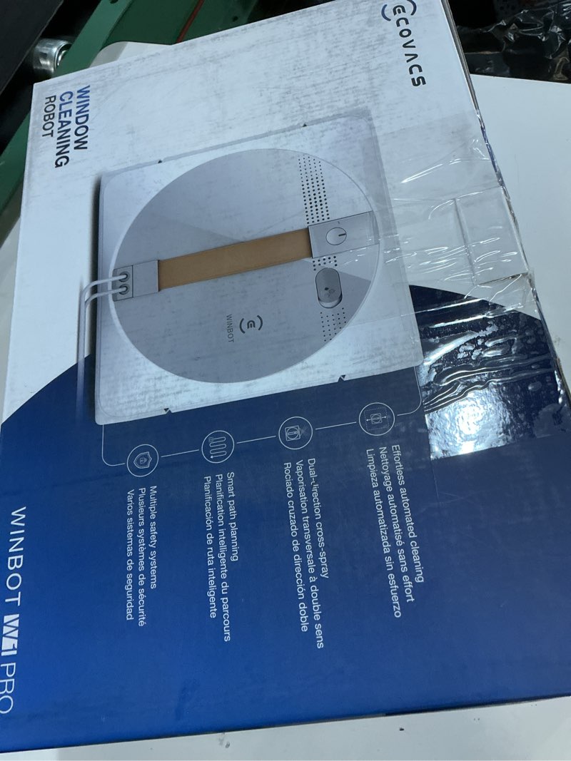 Condition photo showing Good Condition for ecovacs winbot w1 pro window cleaning robot, intelligent cleaning with dual cross water spray technology, win slam 3.0 path planning, 2800pa suction power, edge detection technology, app control,grey