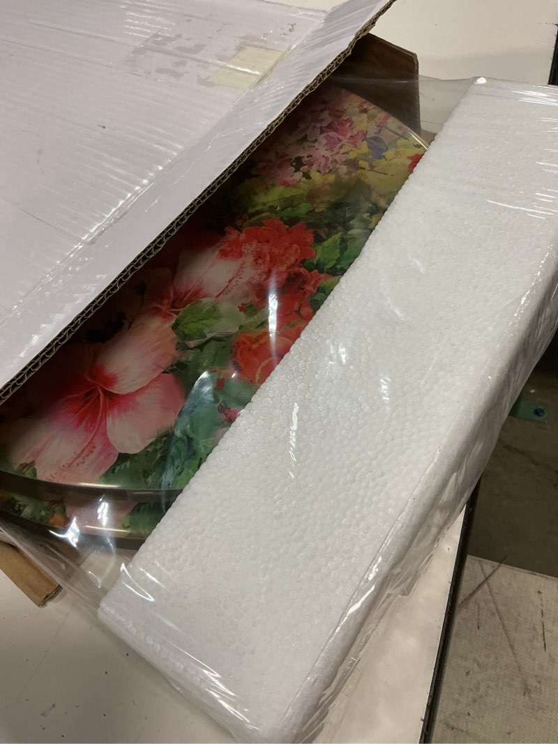 Condition photo showing Good Condition for angol shiold elongated resin toilet seat flowers, slow close quick release metal zinc alloy hinge easy to install also easy to clean, decorative acrylic seats(19 inch, abstract floral art print) multicolored