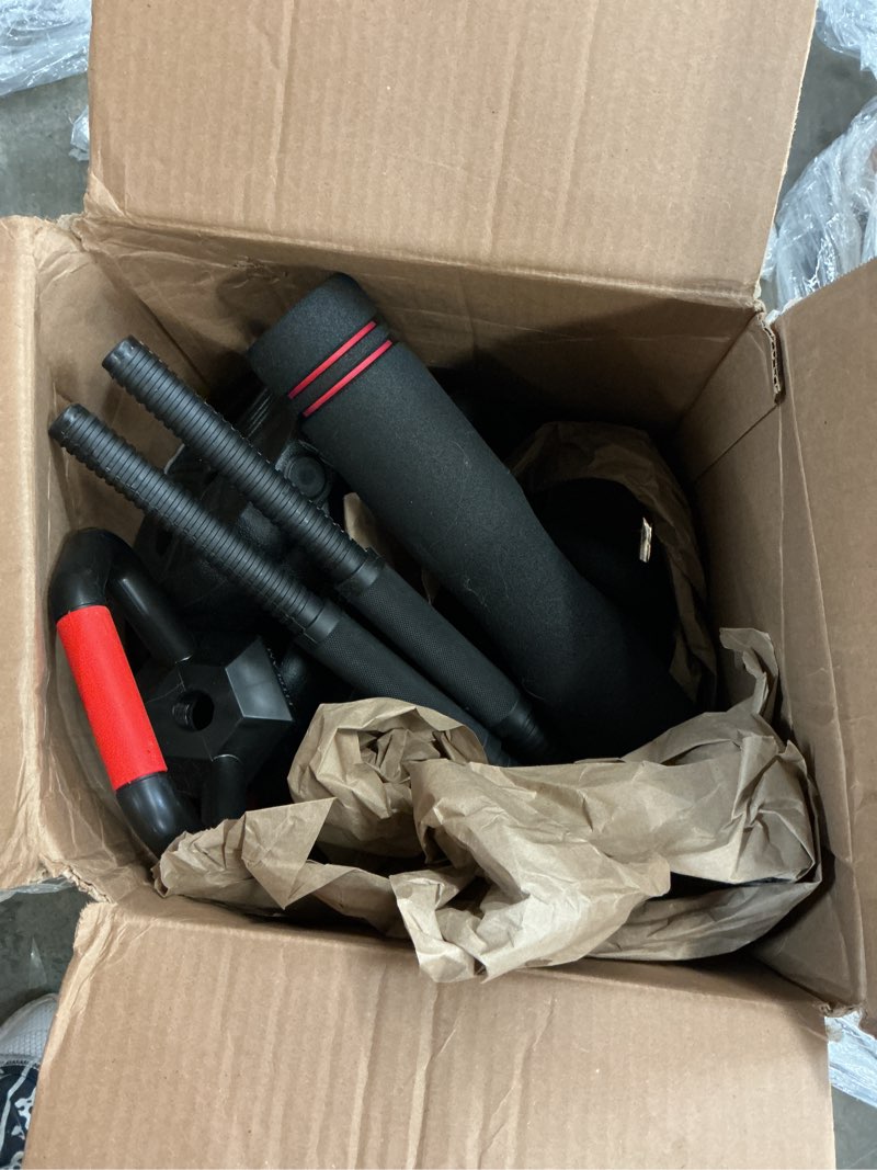 Condition photo showing As Is for adjustable dumbbell set, 20/33/45/70/90lbs free weight set with connector, 4 in1 dumbbells set used as barbell, kettlebells, push up stand, weight set for home gym suitable men/women