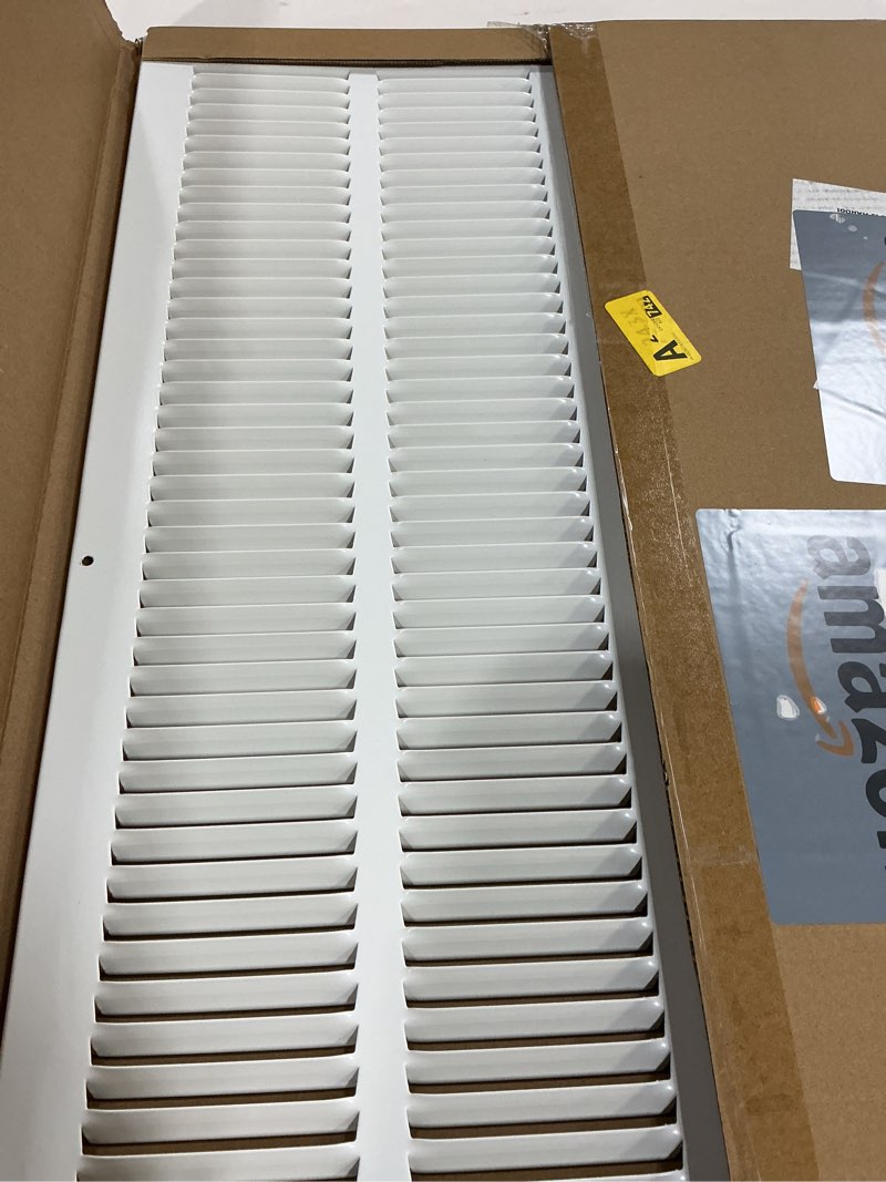 Condition photo showing Good Condition for fits 16x25 duct opening | steel return air grille by handua | vent cover grill for sidewall and ceiling | white | hvac cold air intake grille | outer dimensions: 17.75"w x 26.75" 1 16"w x 25"h [duct opening]