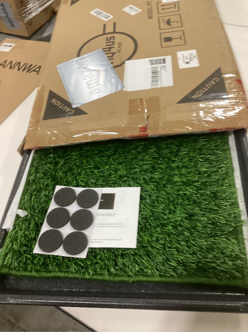 Condition photo showing Good Condition for Grass Pad With Tray Small 23" x 16", Dog Potty (No Grate) With Ultra-Absorbent Artificial Grass, Hemmed Edge, Pee Pads, Odor Free, Litter Box for Balcony