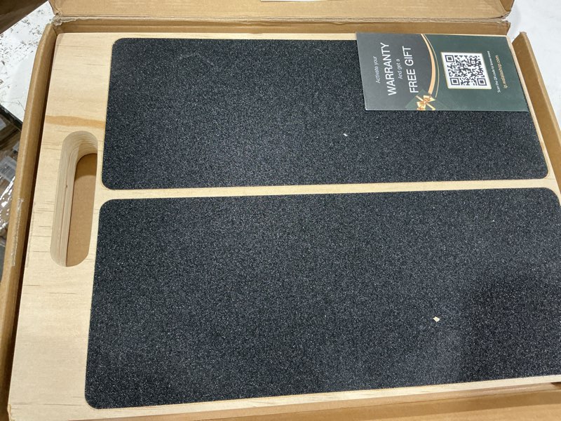 Condition photo showing Good Condition for portable wooden slant board for calf stretching squats calf stretcher pilates physical therapy equipment adjustable incline board for knees ankle heel feet leg