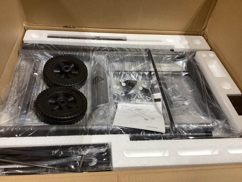 Condition photo showing New/Like New for pizza oven table grill cart with topping station, grill table stand with wheels for ninja, blackstone griddle, ooni, gozney, cuisinart, heavy duty bbq prep cart with storage shelf and hooks 51 x 24 x 31 inches