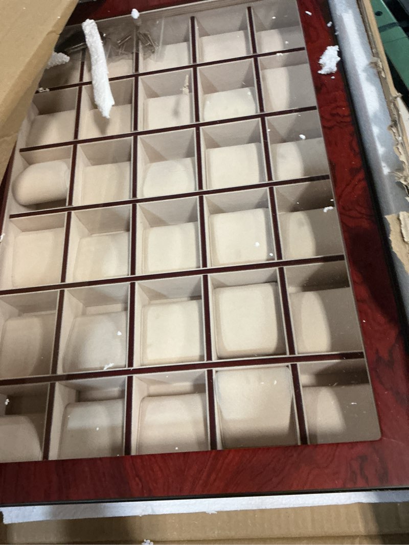Condition photo showing Good Condition for timelybuys 30 piece cherry wood watch display wall hanging case and storage organizer box and stand father's day 30 watches
