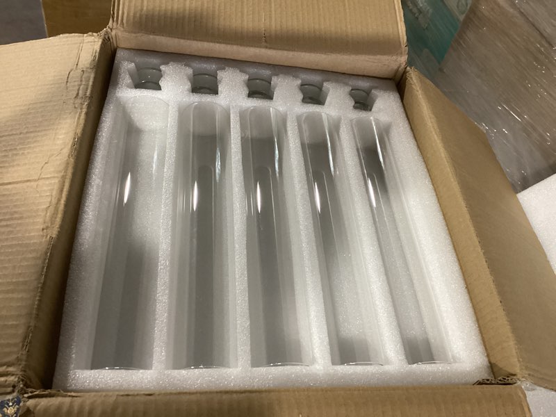 Condition photo showing Good Condition for 20 Pack Glass Hurricane Candle Holders 12.6" Open Ended Candlestick Holder Tubes Clear Bottomless Cylinders Suitable Taper LED Candles for Wedding Party Christmas Table Centerpiece Decor