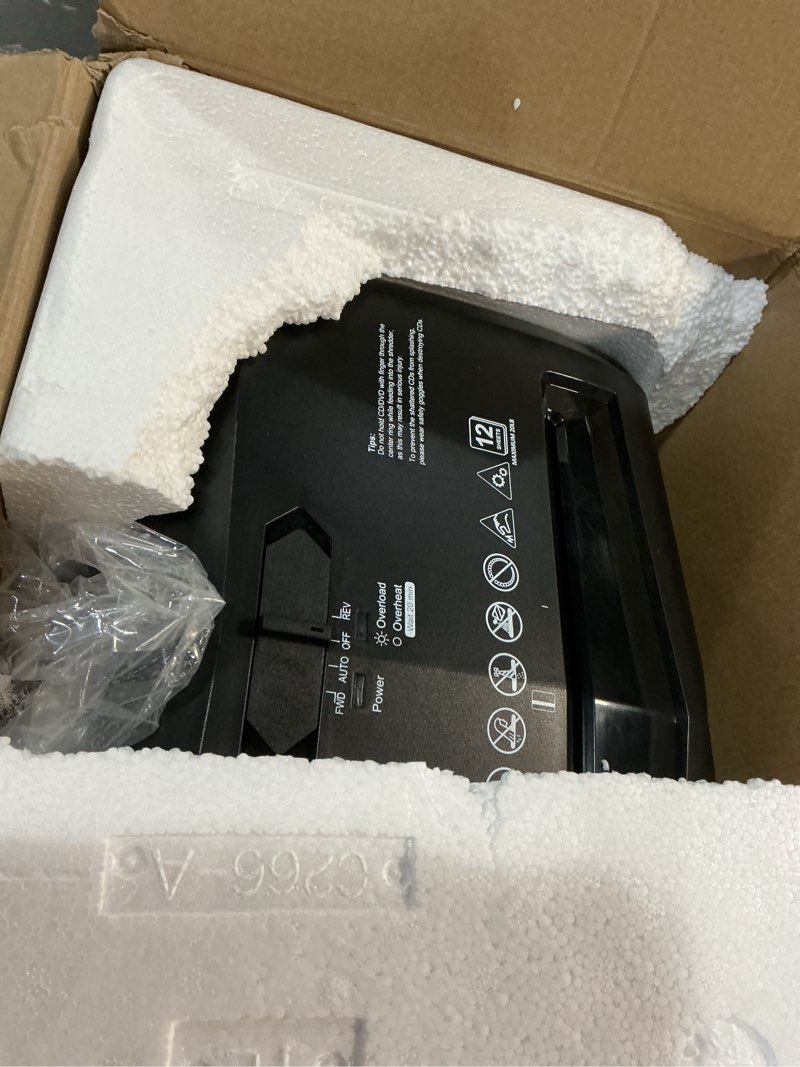 Condition photo showing Good Condition for Bonsaii 12-Sheet Micro Cut Shredders for Home Office, 60 Minute P-4 Security Level Paper Shredder for CD, Credit Card, Mails, Staple, Clip, with Jam-Proof System & 4.2 Gal Pullout Bin C266-B 12 Sheet-6 0Mins