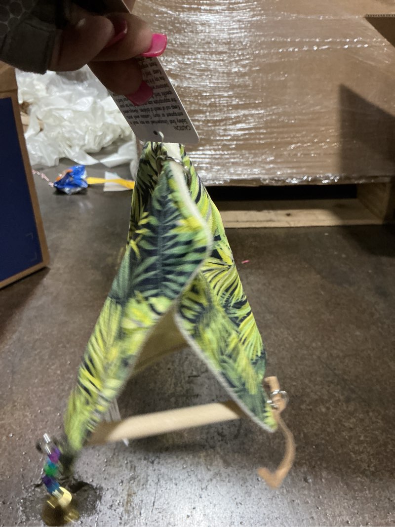 Condition photo showing Good Condition for Bird Snuggle Swing Tent - Hanging Sleeping Hut with Perches for Small Birds Parrot Parakeet Cockatiel Conure Budgie Finch Quaker Green / Large