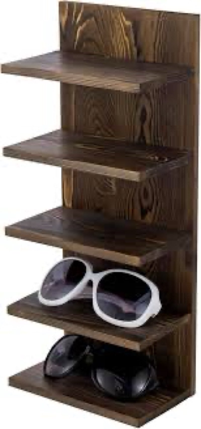 5 tier rustic burn showcase storage organizer 