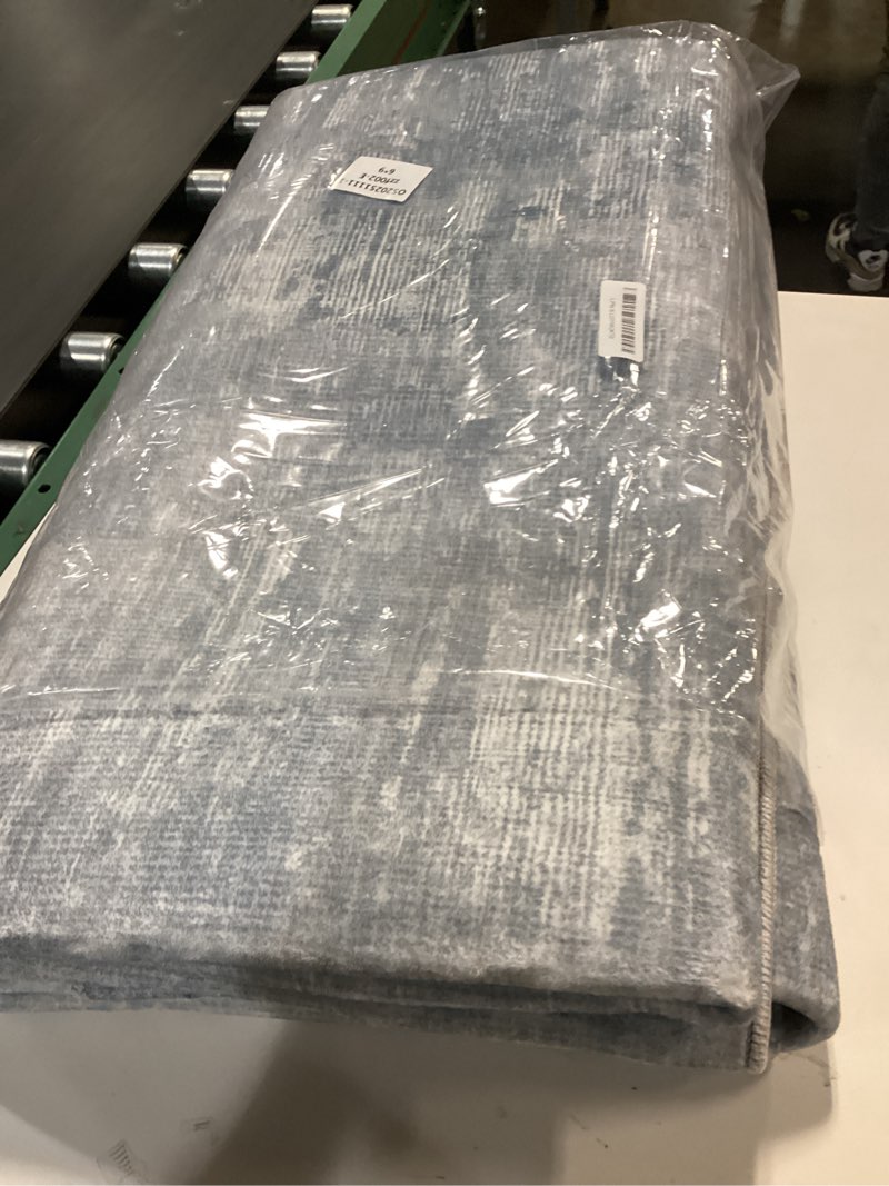 Condition photo showing Good Condition for Area Rugs 6x9 Living Room: Washable Rug Modern Abstract Large Rugs Soft Non Slip Neutral Rug Stain Resistant Indoor Carpet for Bedroom Kitchen Dining Room Table Nursery Home Office Rugs(Blue,6'x9') Blue 6' x 9' (Rectangular)