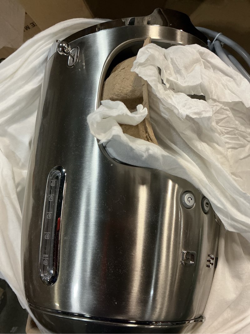 Condition photo showing Good Condition for Smeg 50's Retro Style Aesthetic Drip Coffee Machine with 10 Cup Glass Carafe, Auto Start Feature, Keep Warm Plate, and Two Coffee Strength Settings (Brushed Stainless Steel) 10 Cup Brushed Stainless Steel