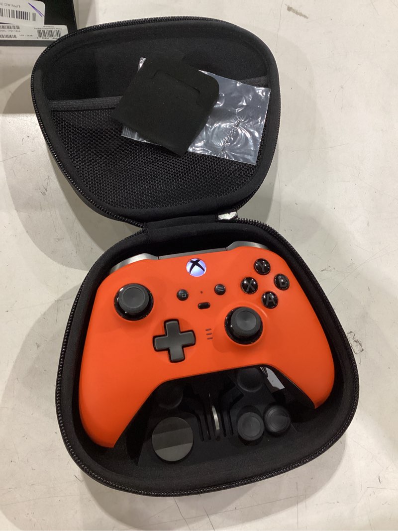 Condition photo showing Good Condition for *missing some attachments *xbox elite series 2 custom soft touch controller - soft touch feel, added grip, neon orange color - compatible with xbox one, series x, series s