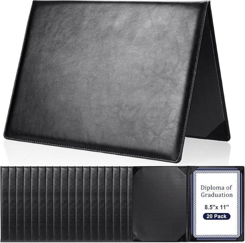 tenare 50 pcs leather certificate holder 8.5 x 11 inch pu black red blue purple phd bachelor master 