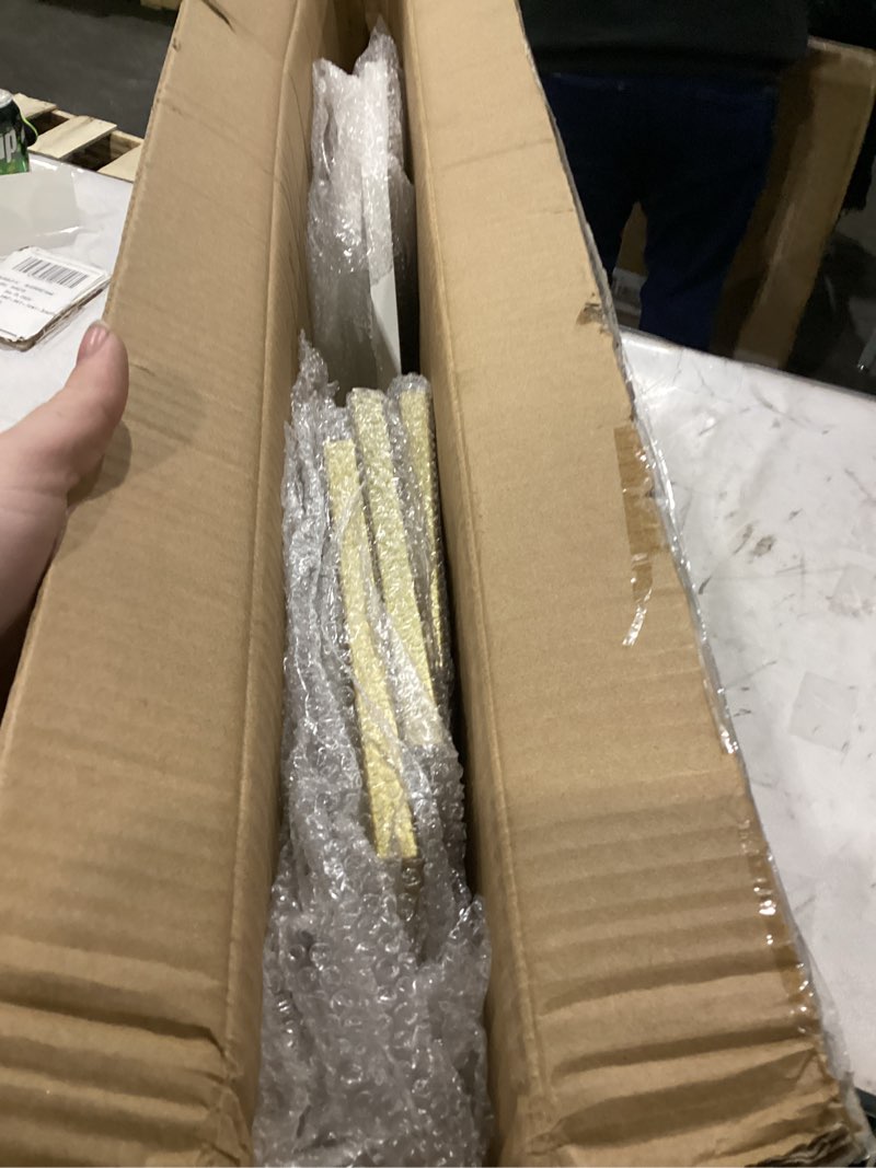 Condition photo showing New/Like New for Urban Deco Cylinder Stands for Party, Set of 3 Gold Metal Hexagon Cake Pedestal Stand with Marbled Countertop, Flower Plant Pedestal Stands for Display Parties Wedding Birthday Decor, 3PCS, Gold