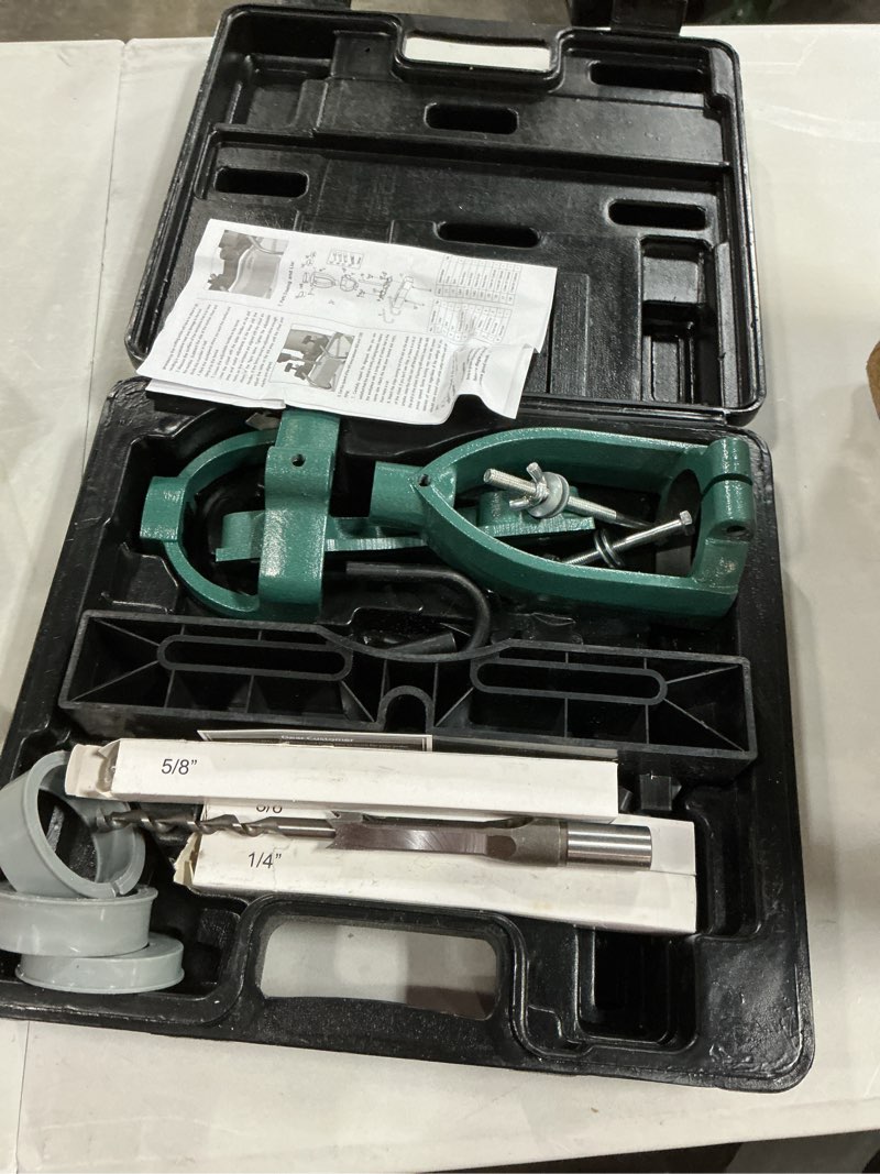 Condition photo showing Good Condition for mortising machine, tenon tools mortising attachment for drill press and woodworking mortise, bench drill locator set for mortiser circles/square hole chisel drilling machine mortise machine.