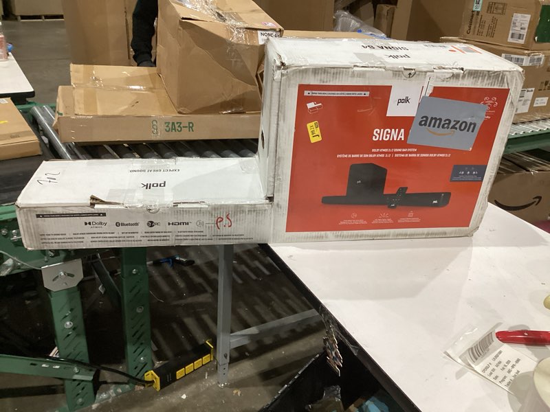 Condition photo showing Good Condition for Polk Audio Signa S4 TV Sound Bar with Subwoofer - Dolby Atmos Audio VoiceAdjust & BassAdjust Technology, HDMI eARC, Wireless Subwoofer works with 8K, 4K, & HD TVs, Bluetooth, Wireless Streaming S4 Soundbar + Subwoofer w/ Dolby Atmos