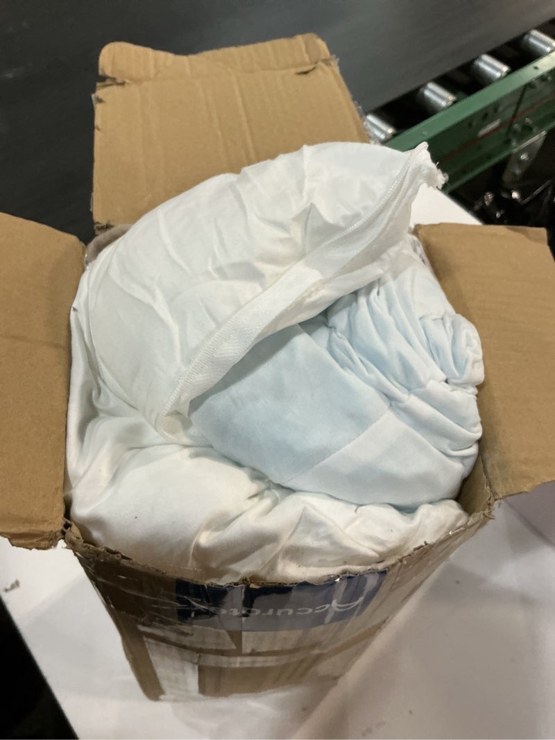 Condition photo showing Good Condition for accuratex side sleeper pillow for side and back sleepers-100% cotton cover filled with down alternative,queen bed pillows for shoulder,neck & head support,adjustable shredded memory foam pillow crescent white queen