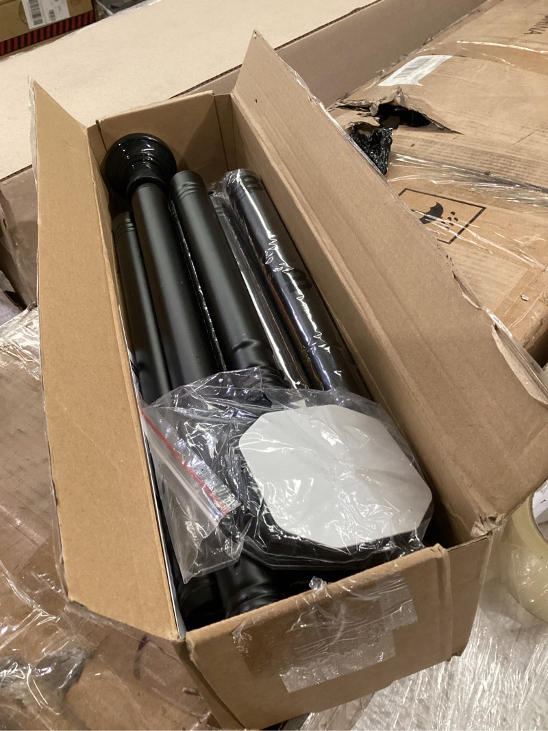 Condition photo showing Good Condition for black long curtain rod tension shower curtain rods 30 to 120 inch adjustable spring heavy duty rods for bathroom windows outdoor no drill no slip spliced and telescopic design black 30-120“